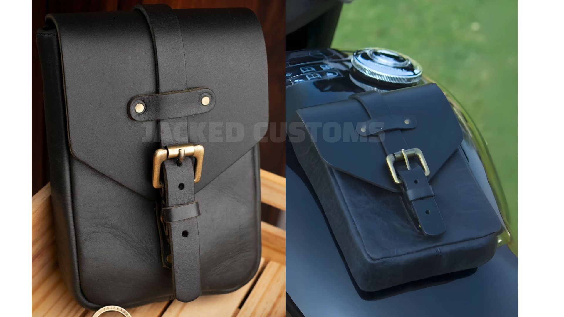 Premium Leather Magnetic Tank Bag | Universal Motorcycle Tank Bag 