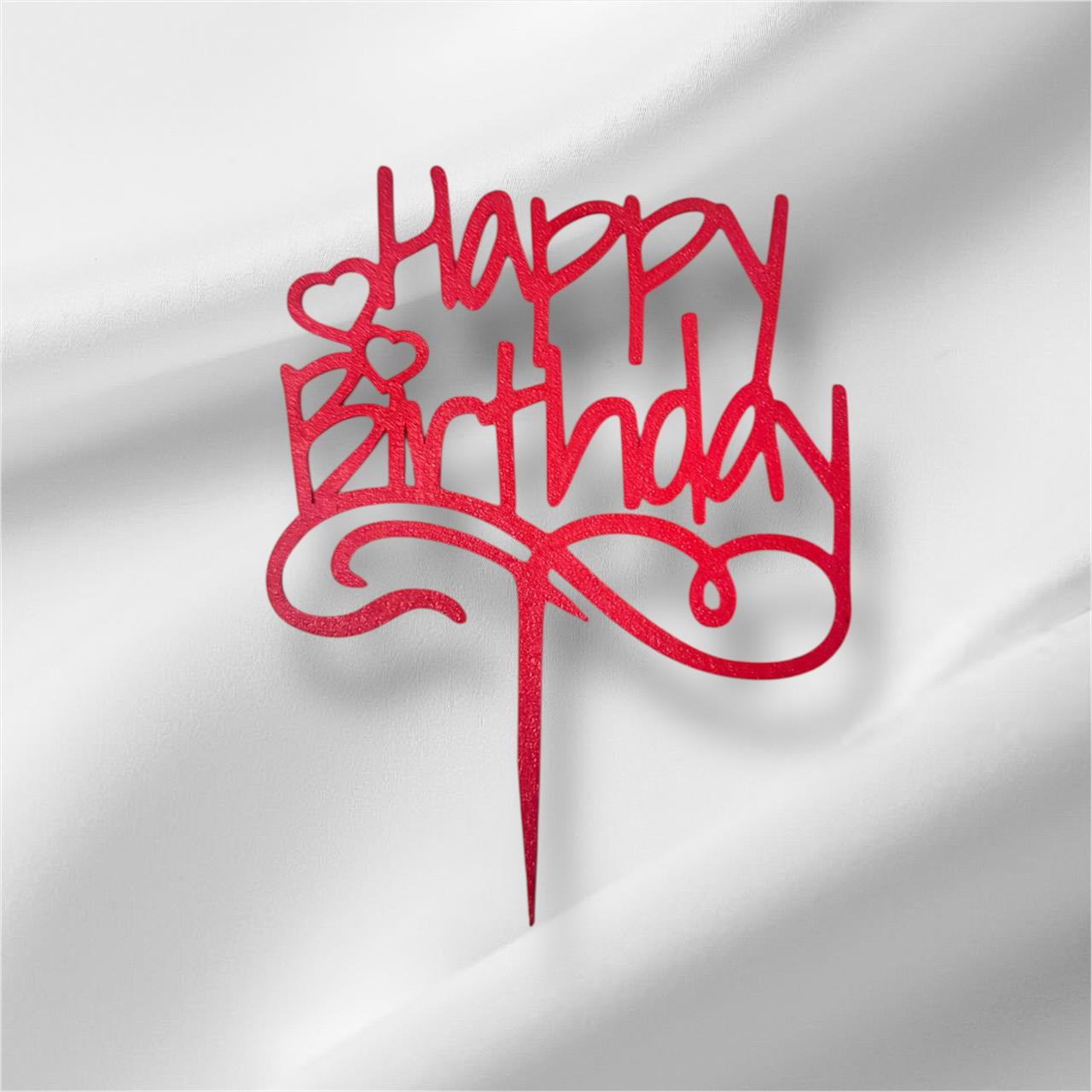 Topper de pastel "Happy Birthday"