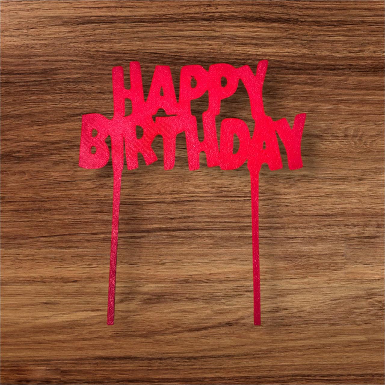 Topper de pastel "Happy Birthday"