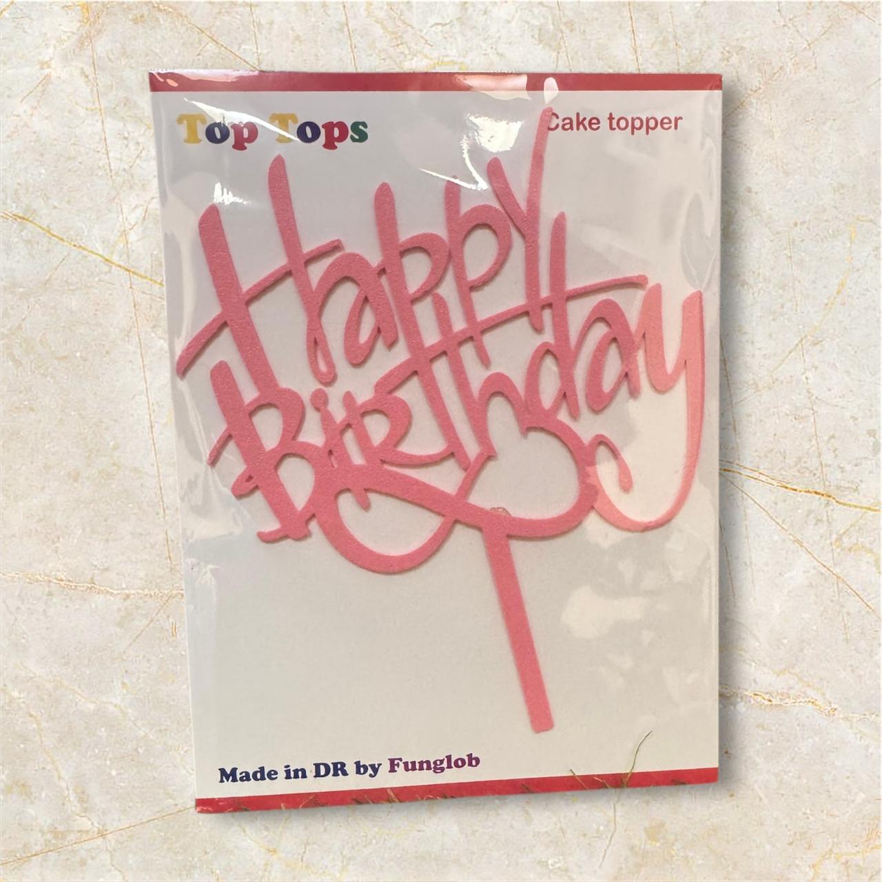 Topper para pastel "Happy Birthday"