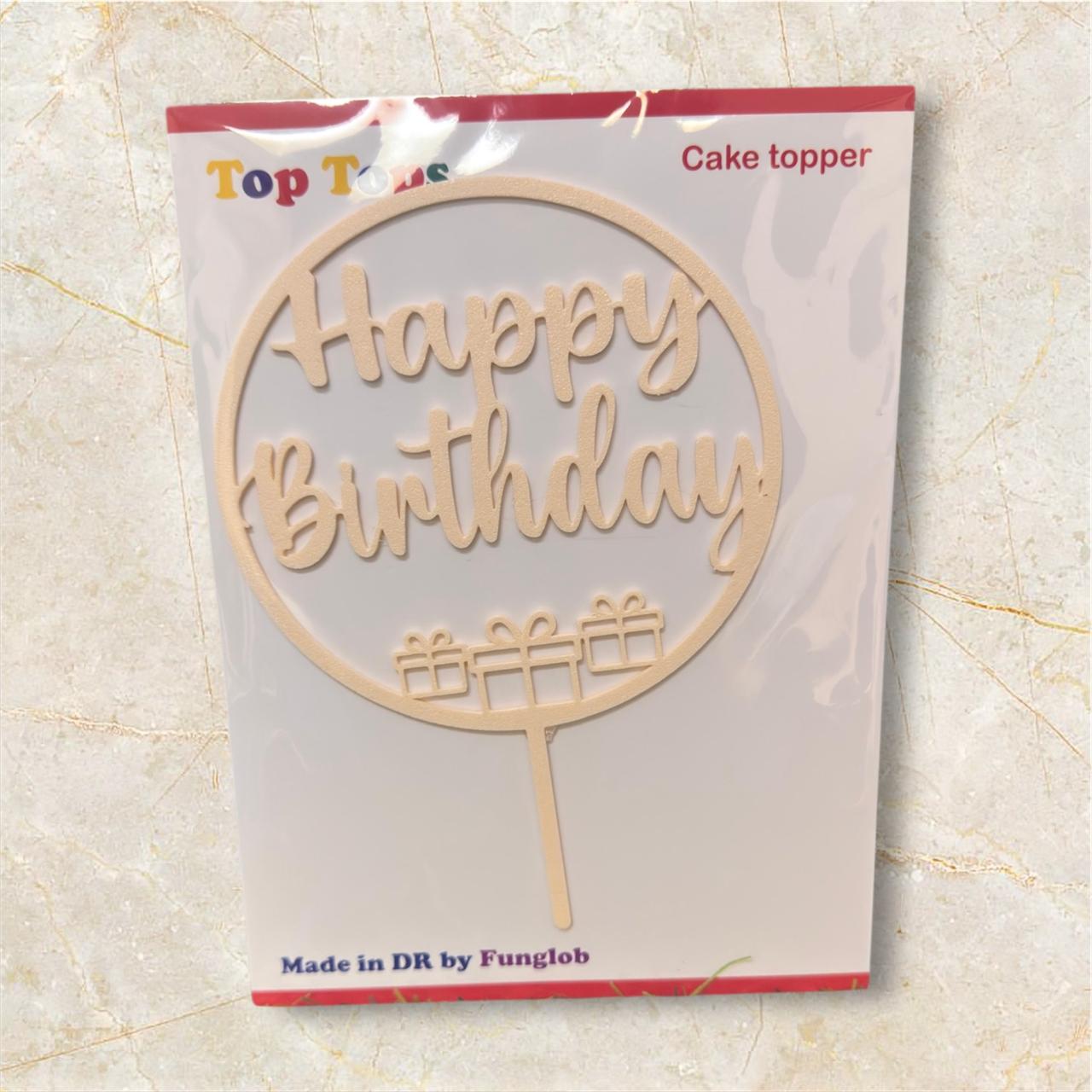 Topper de pastel "Happy Birthday"