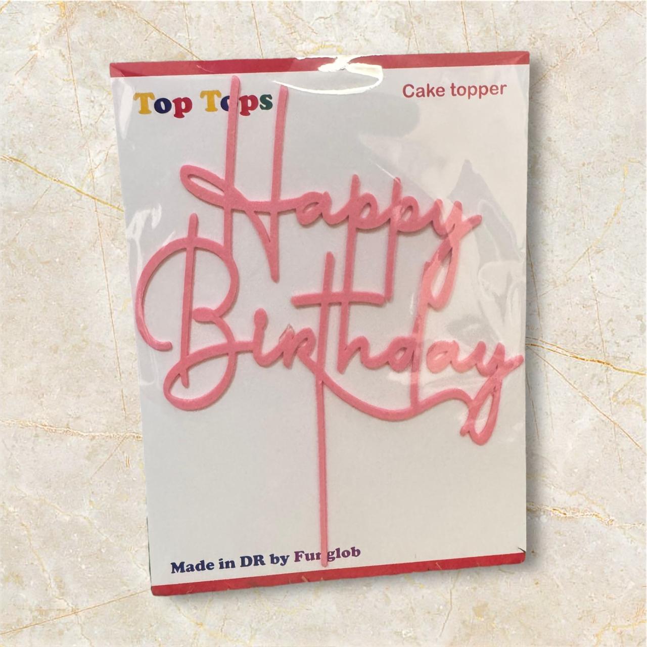 Topper para pastel "Happy Birthday"