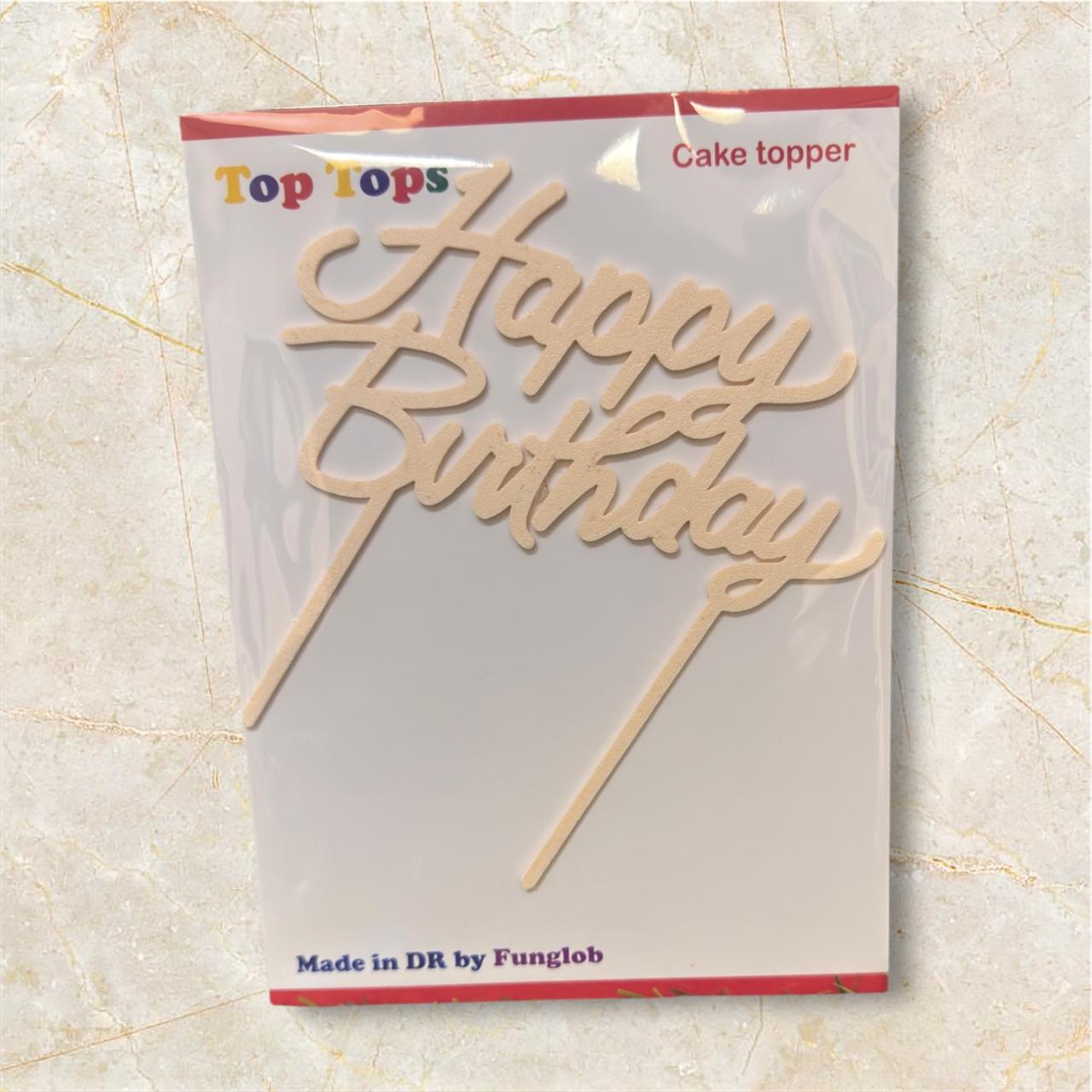 Topper de pastel "Happy Birthday"