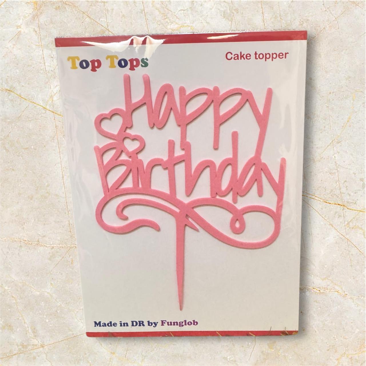 Topper de pastel "Happy Birthday"