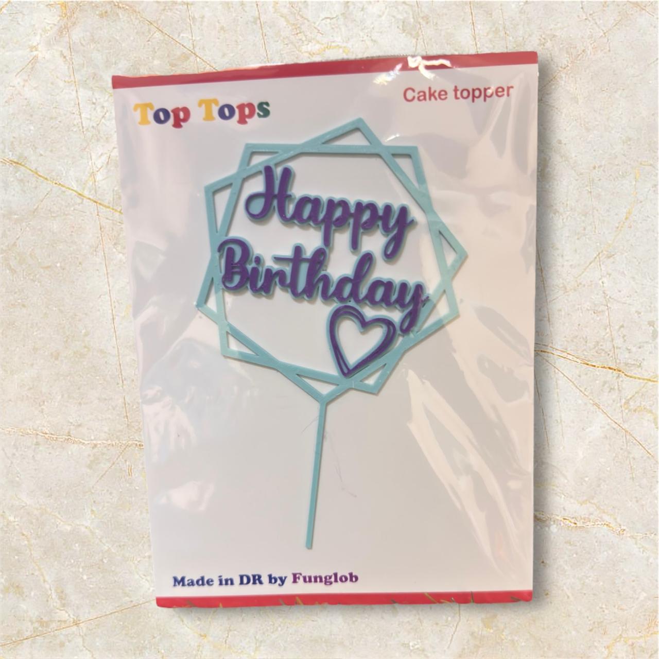 Topper de pastel "Happy Birthday"