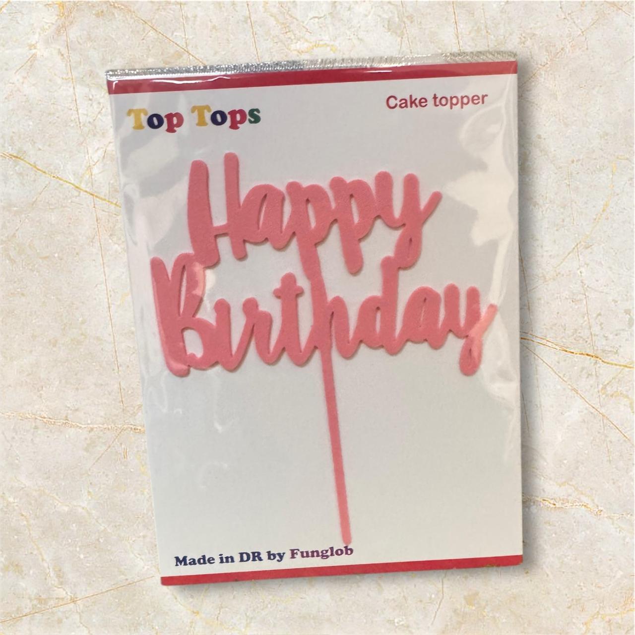 Topper de pastel "Happy Birthday"