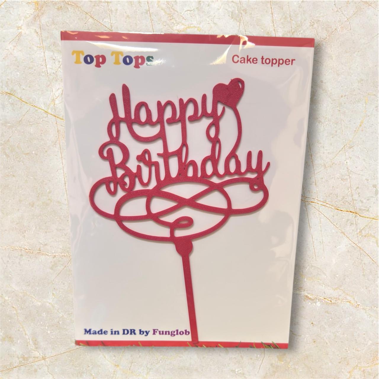 Topper de pastel "Happy Birthday"