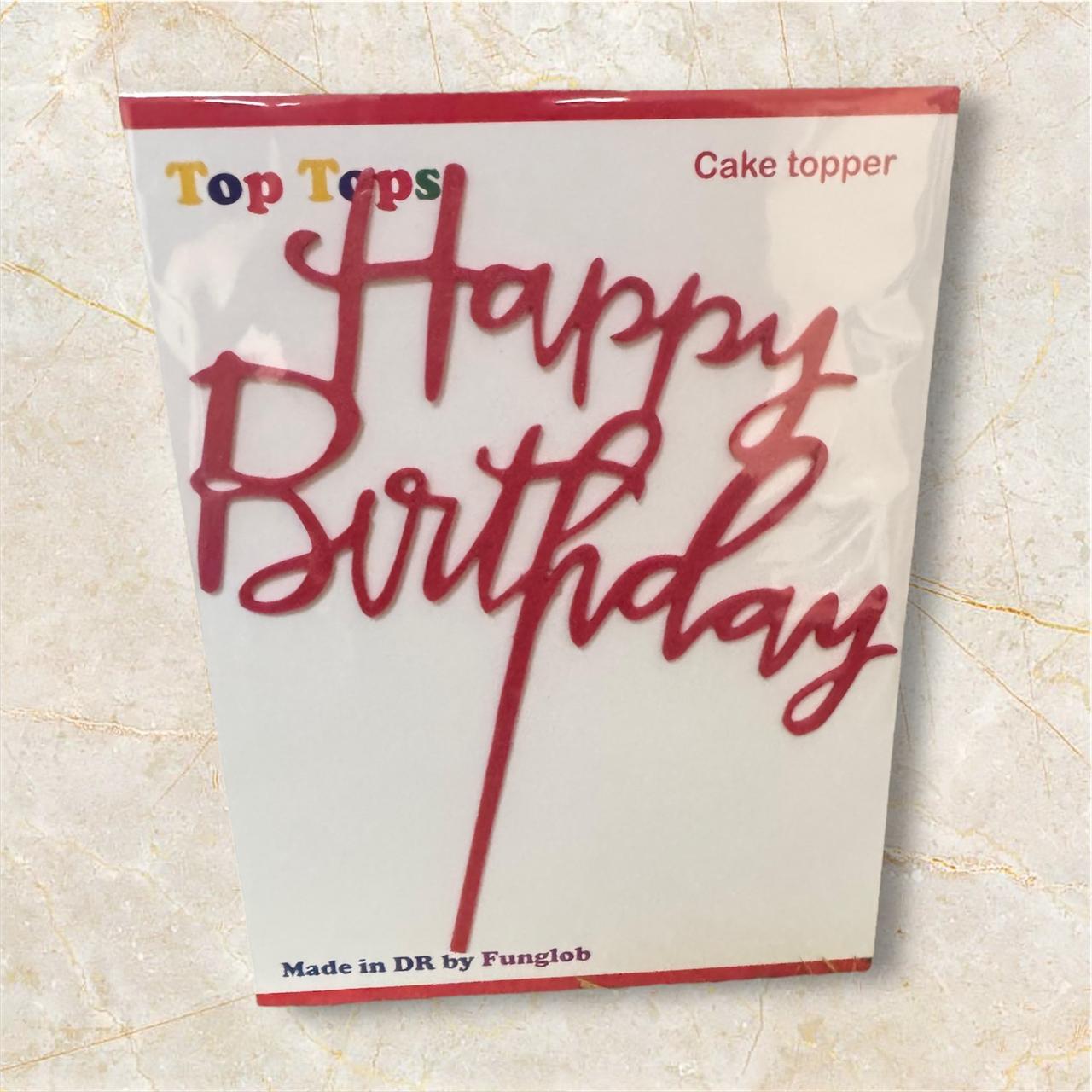 Topper de pastel "Happy Birthday"