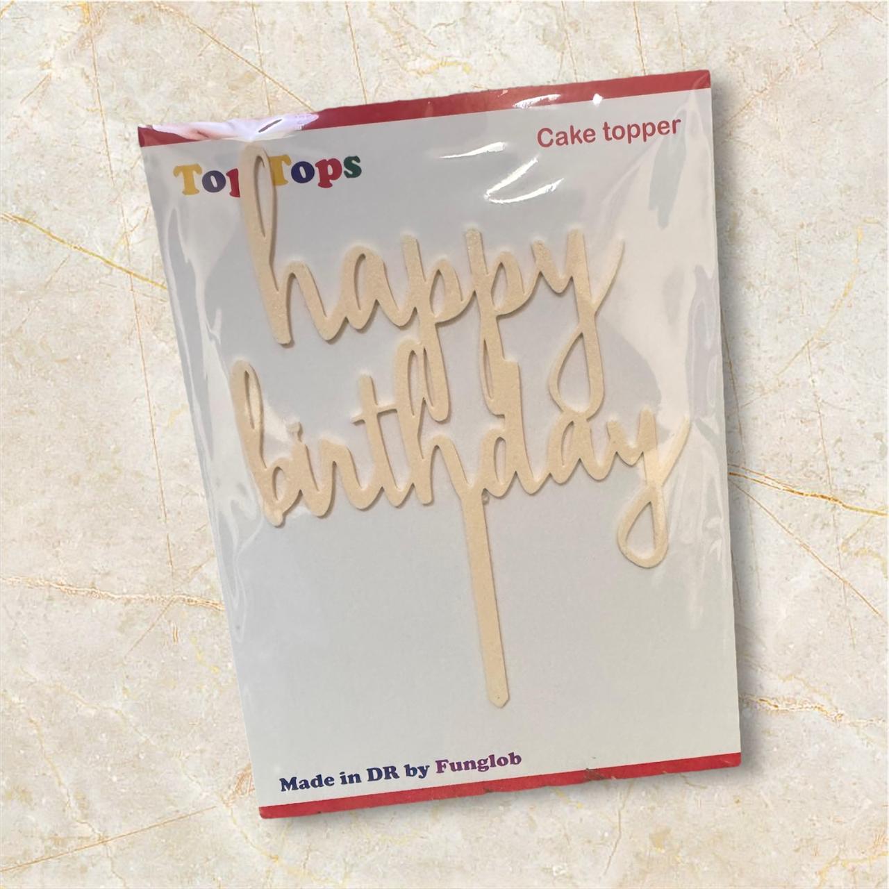 Topper de pastel "Happy Birthday"