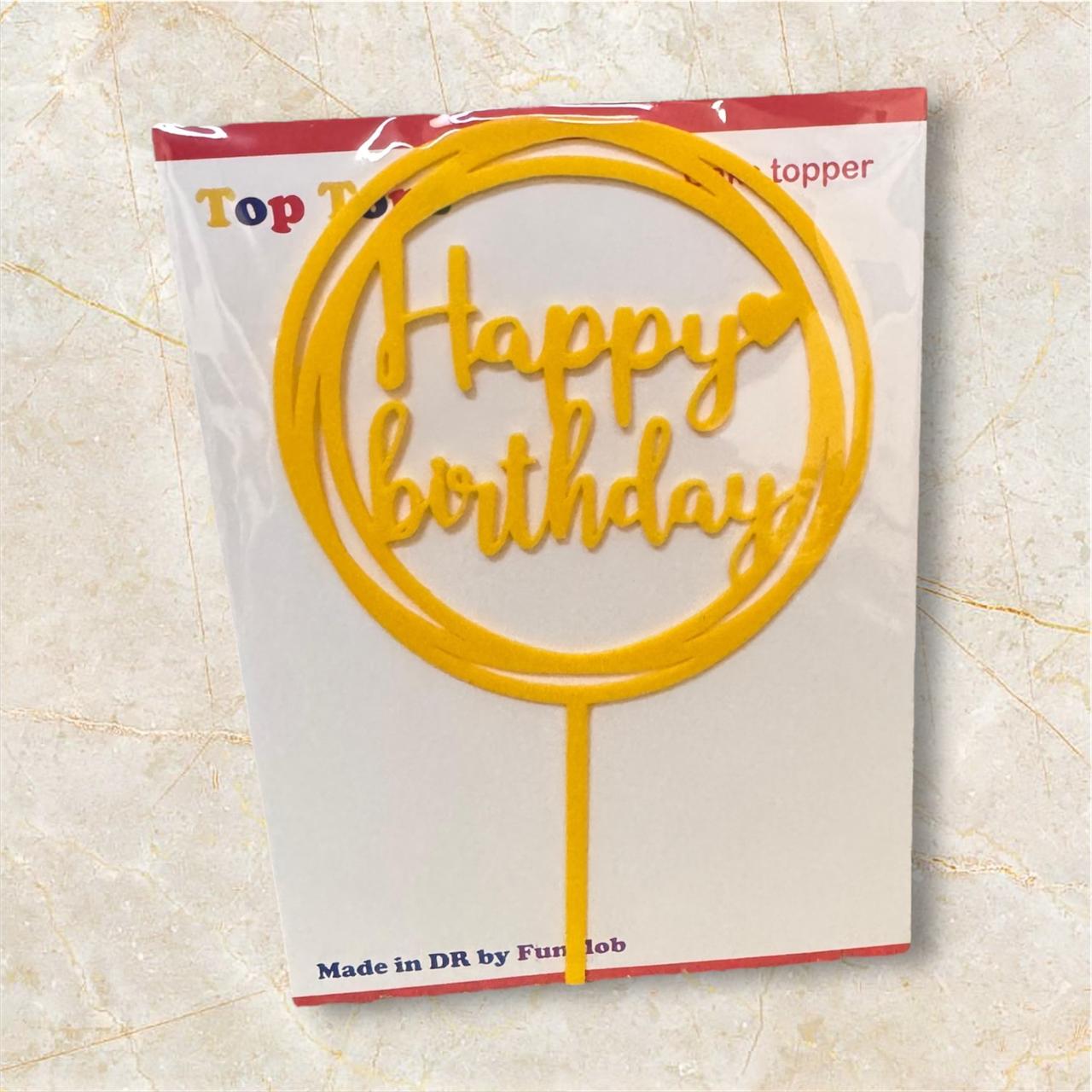 Topper de pastel "Happy Birthday"