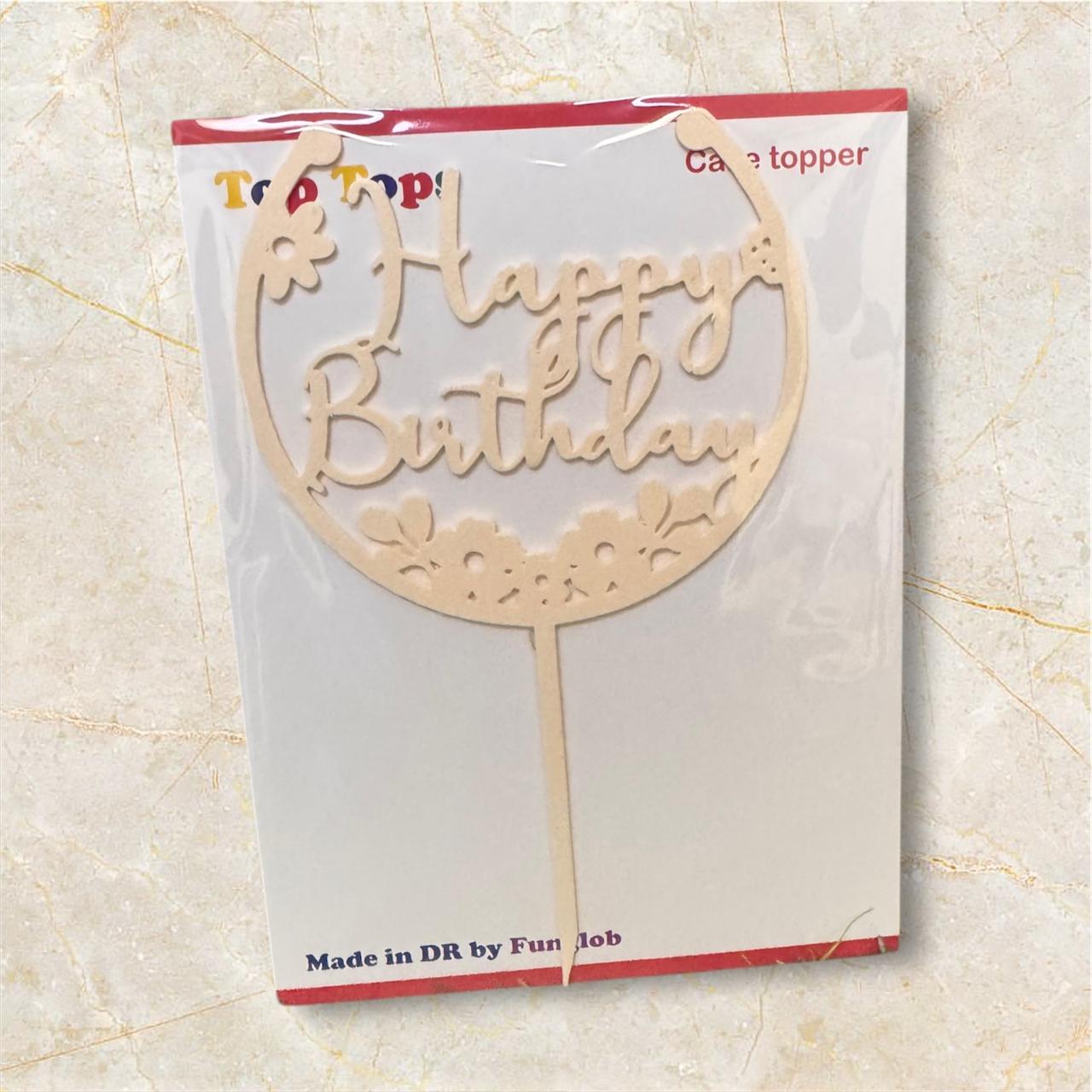 Topper de pastel "Happy Birthday"