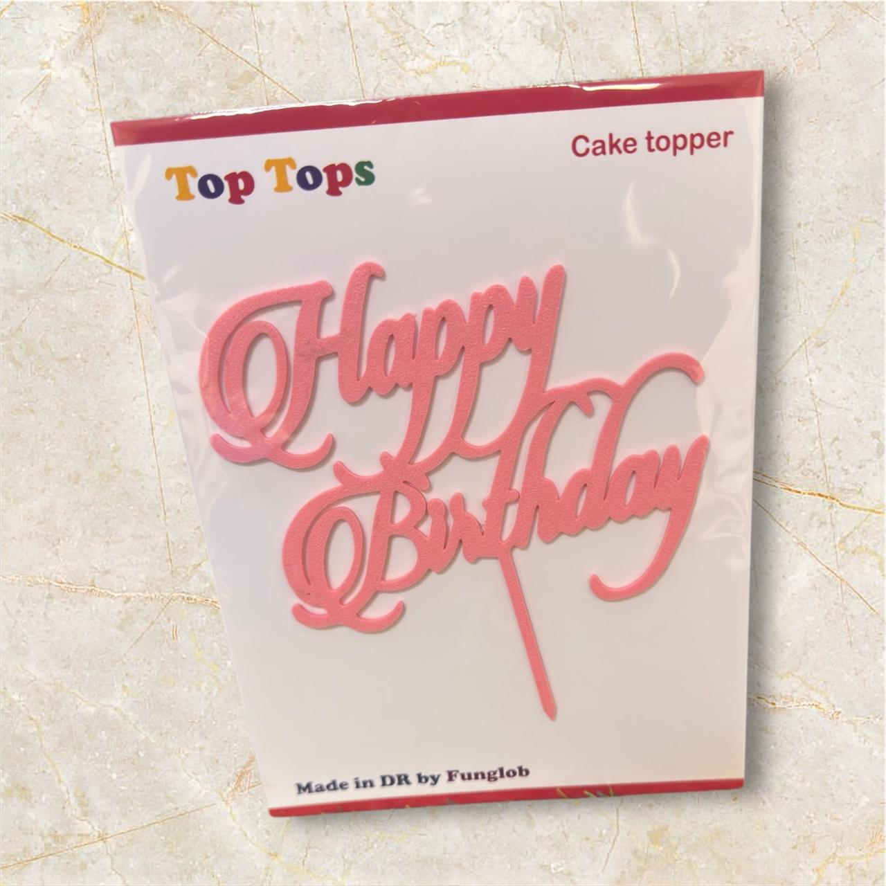 Topper de pastel "Happy Birthday"