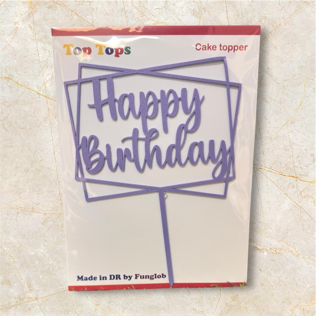 Topper para pastel "Happy Birthday"