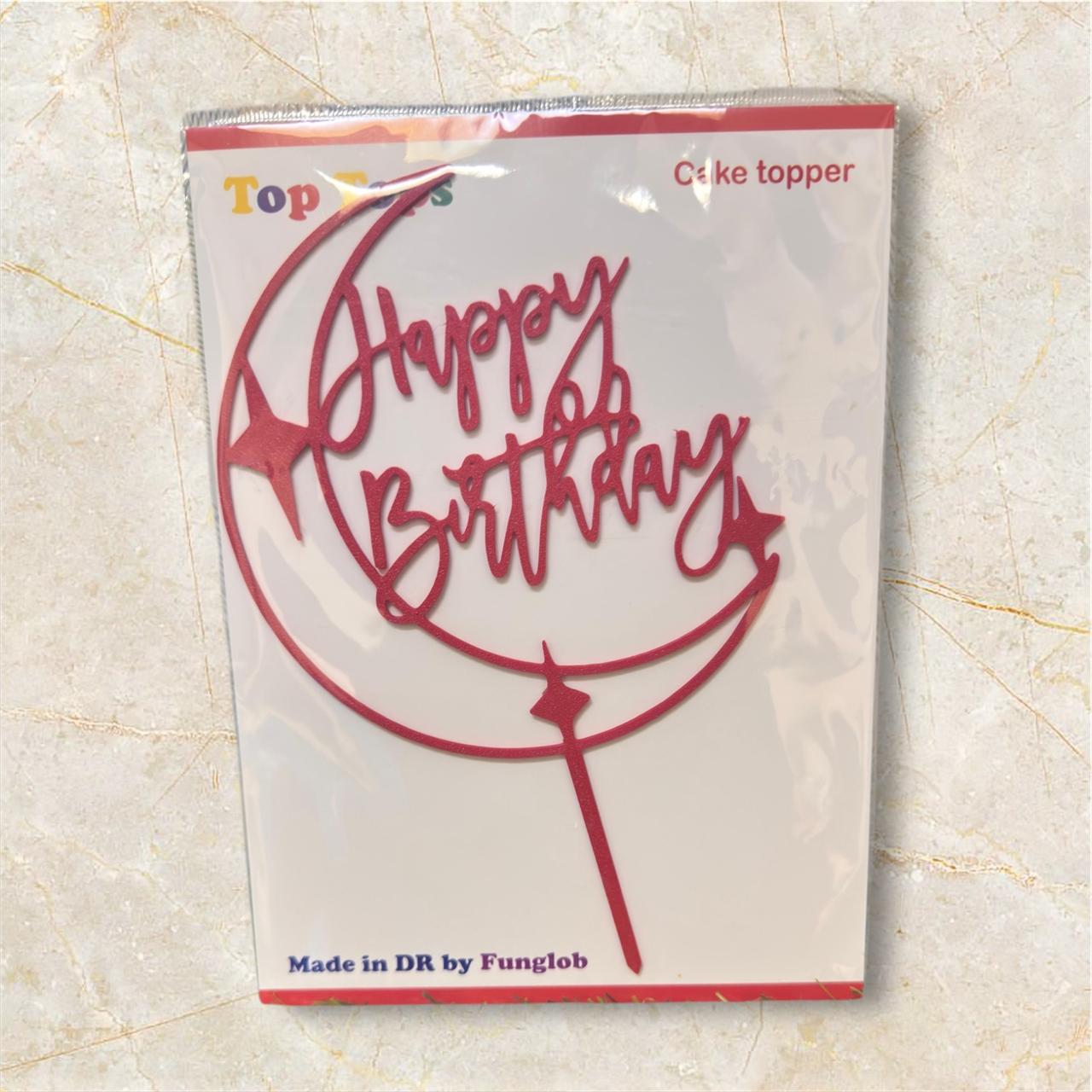 Topper de pastel "Happy Birthday"