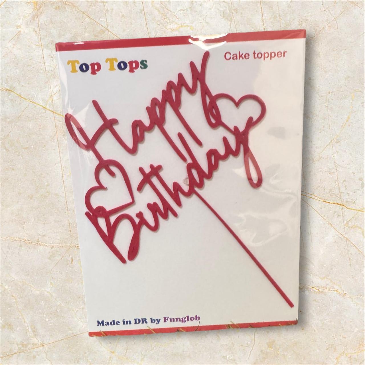 Topper para pastel "Happy Birthday"