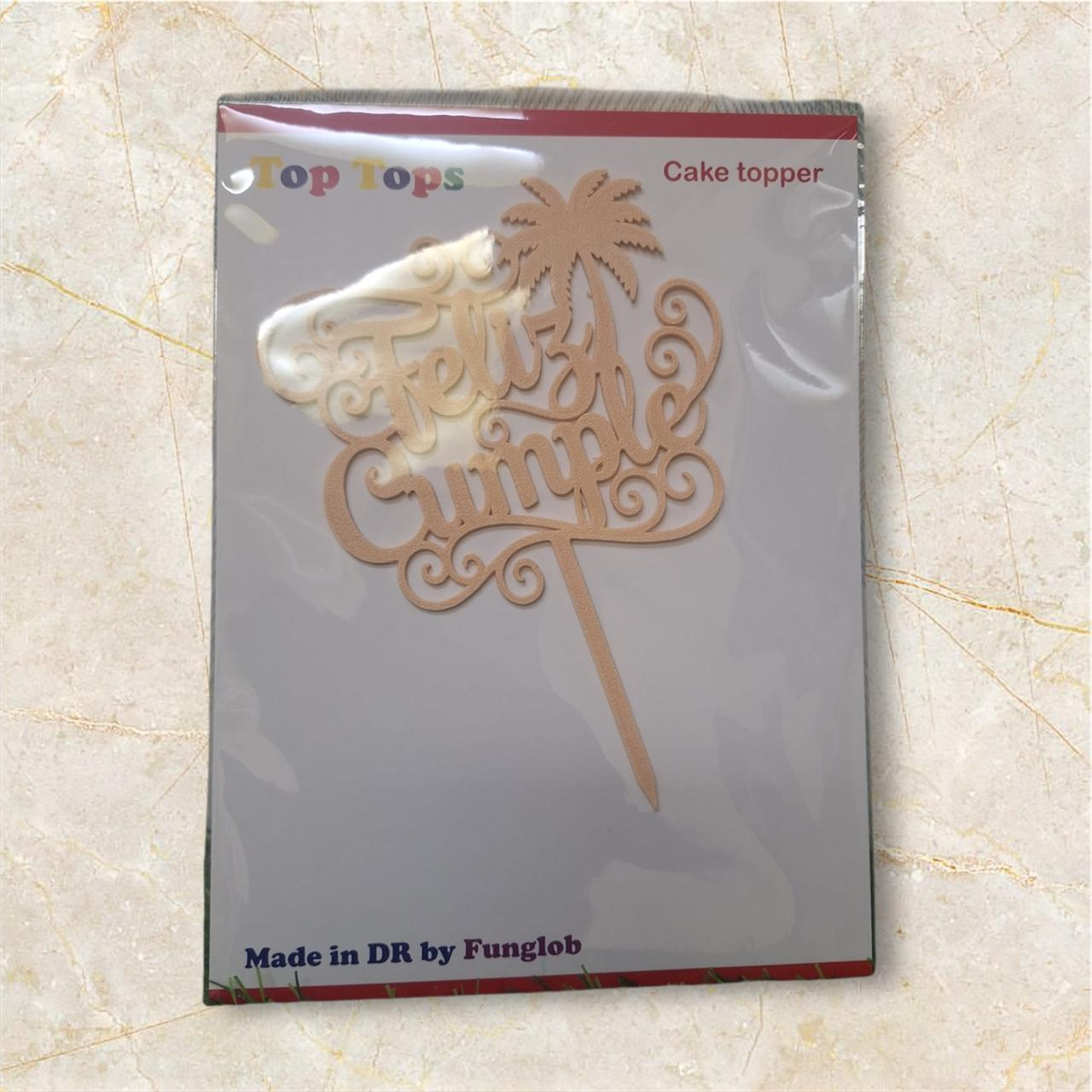 Topper de pastel "Feliz cumple"