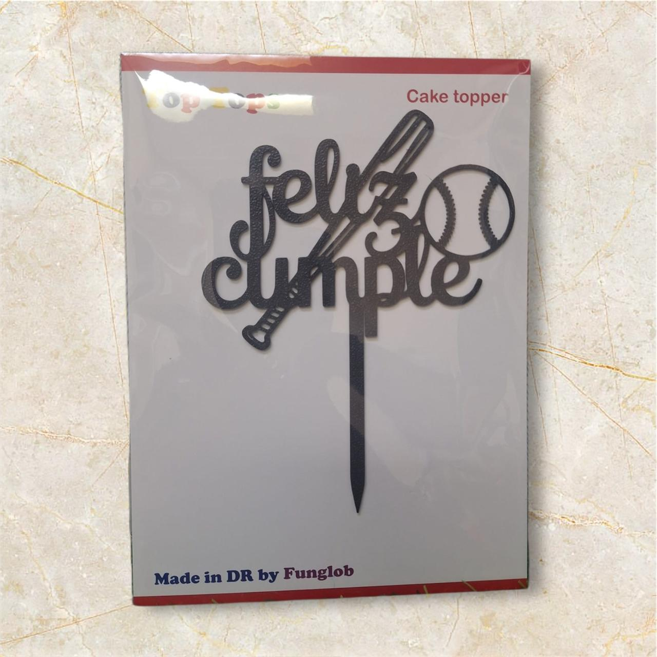 Topper de pastel "feliz cumple"