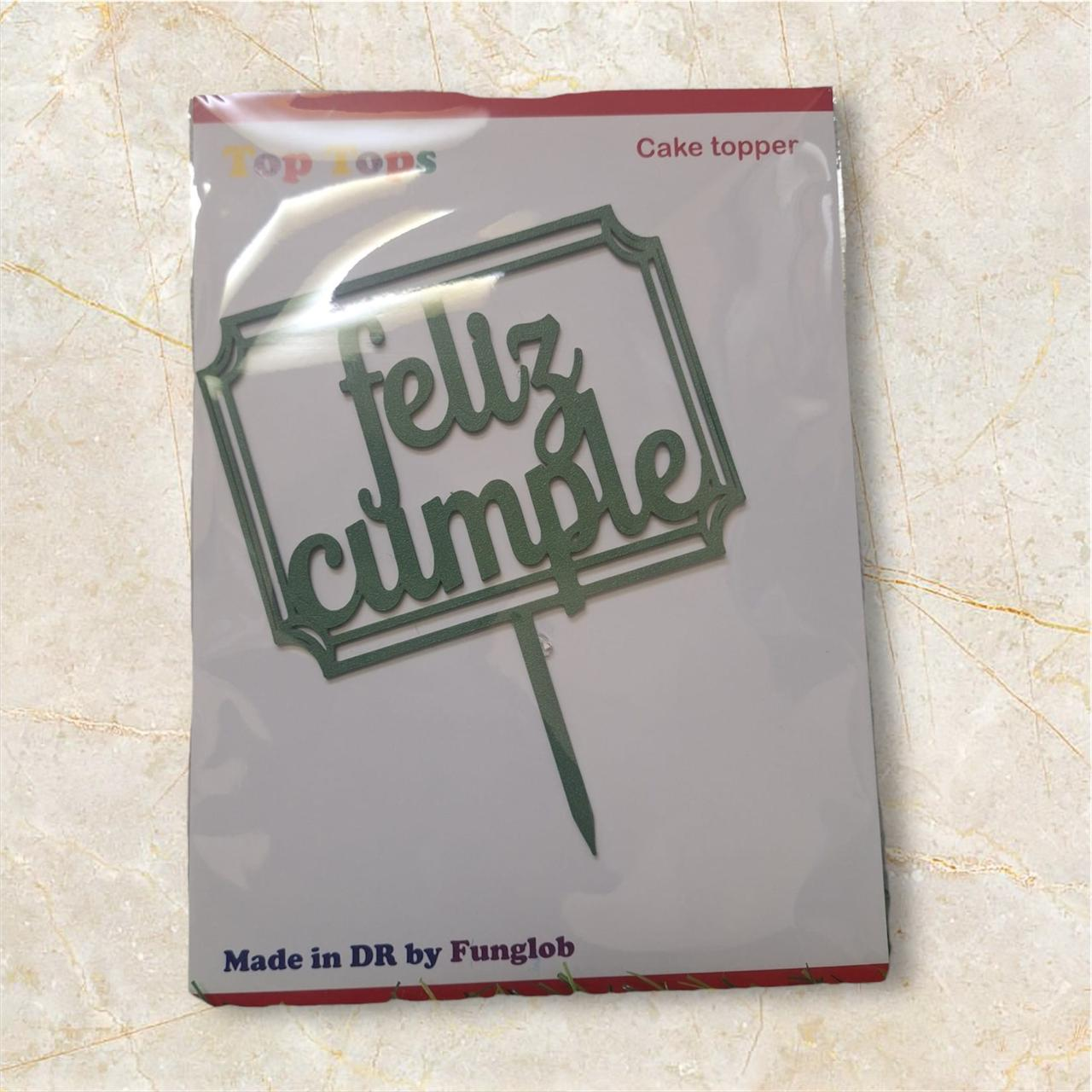 Topper de pastel "Feliz cumple"