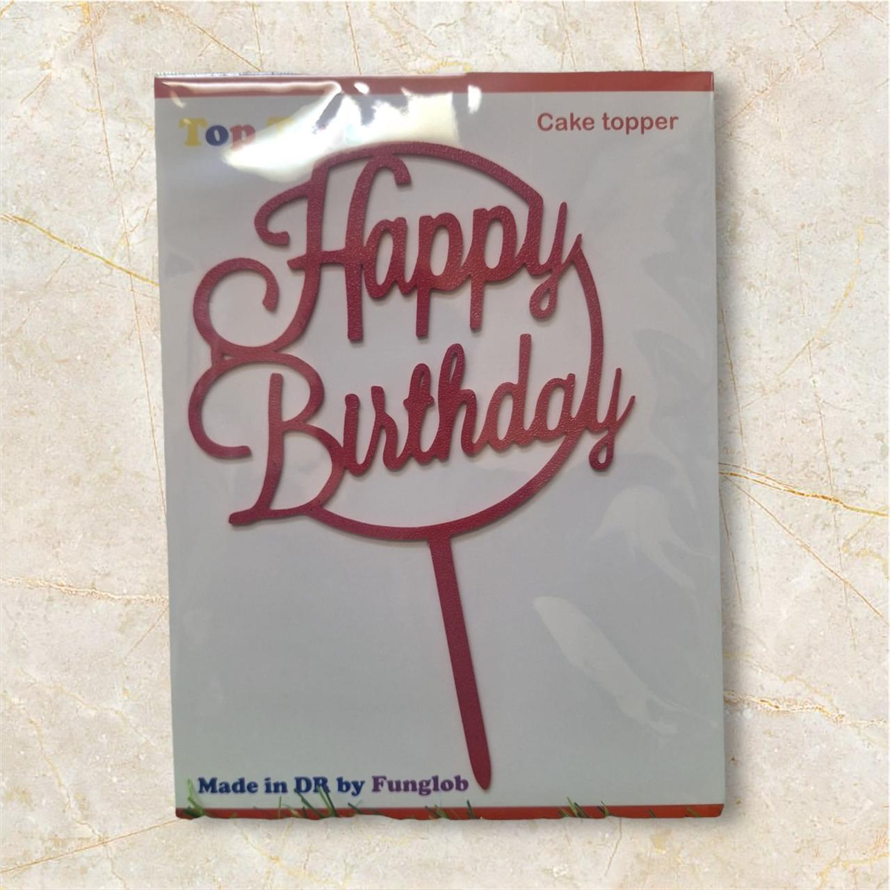 Topper de pastel "Happy birthday" 