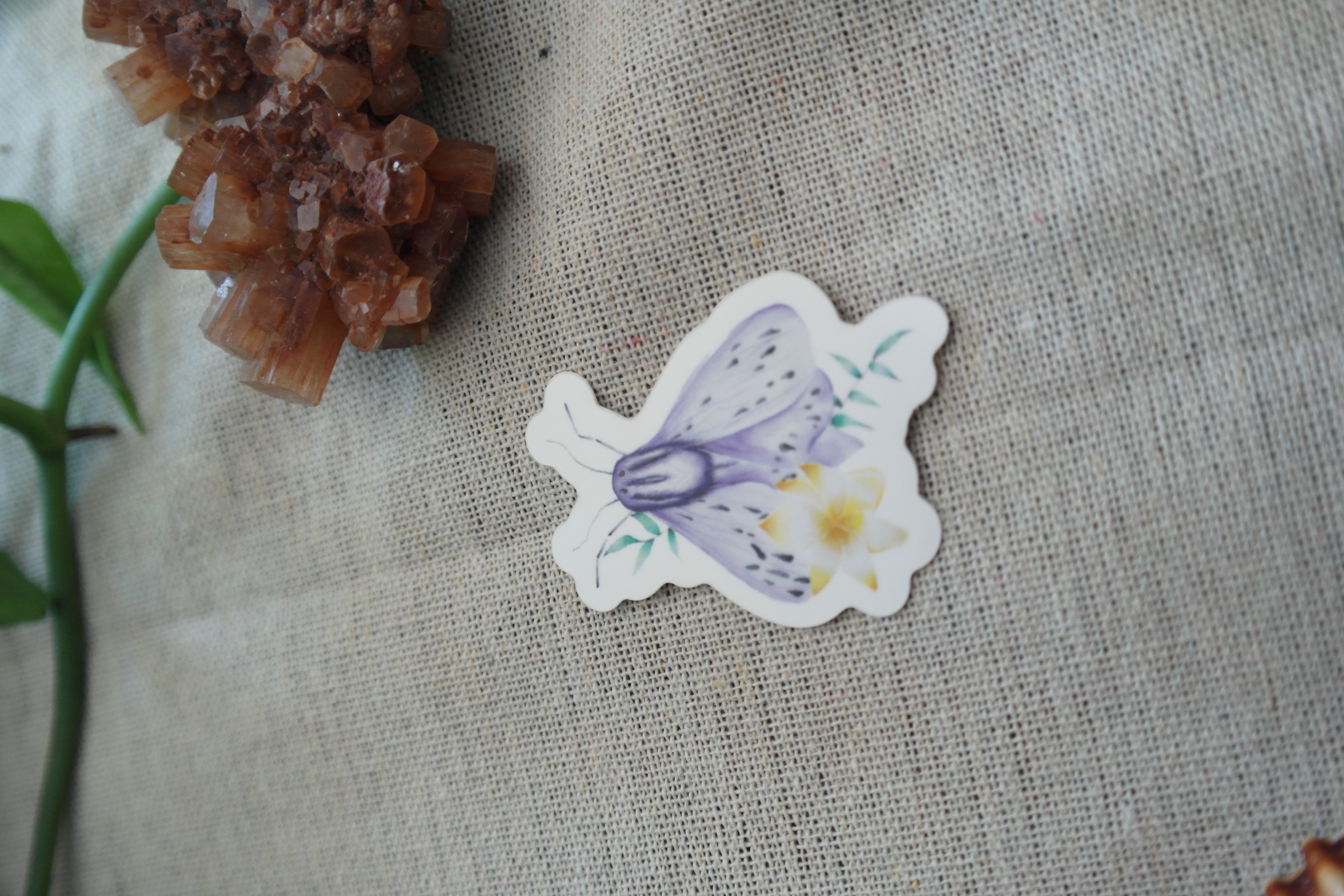 Stickers papillon fleuri