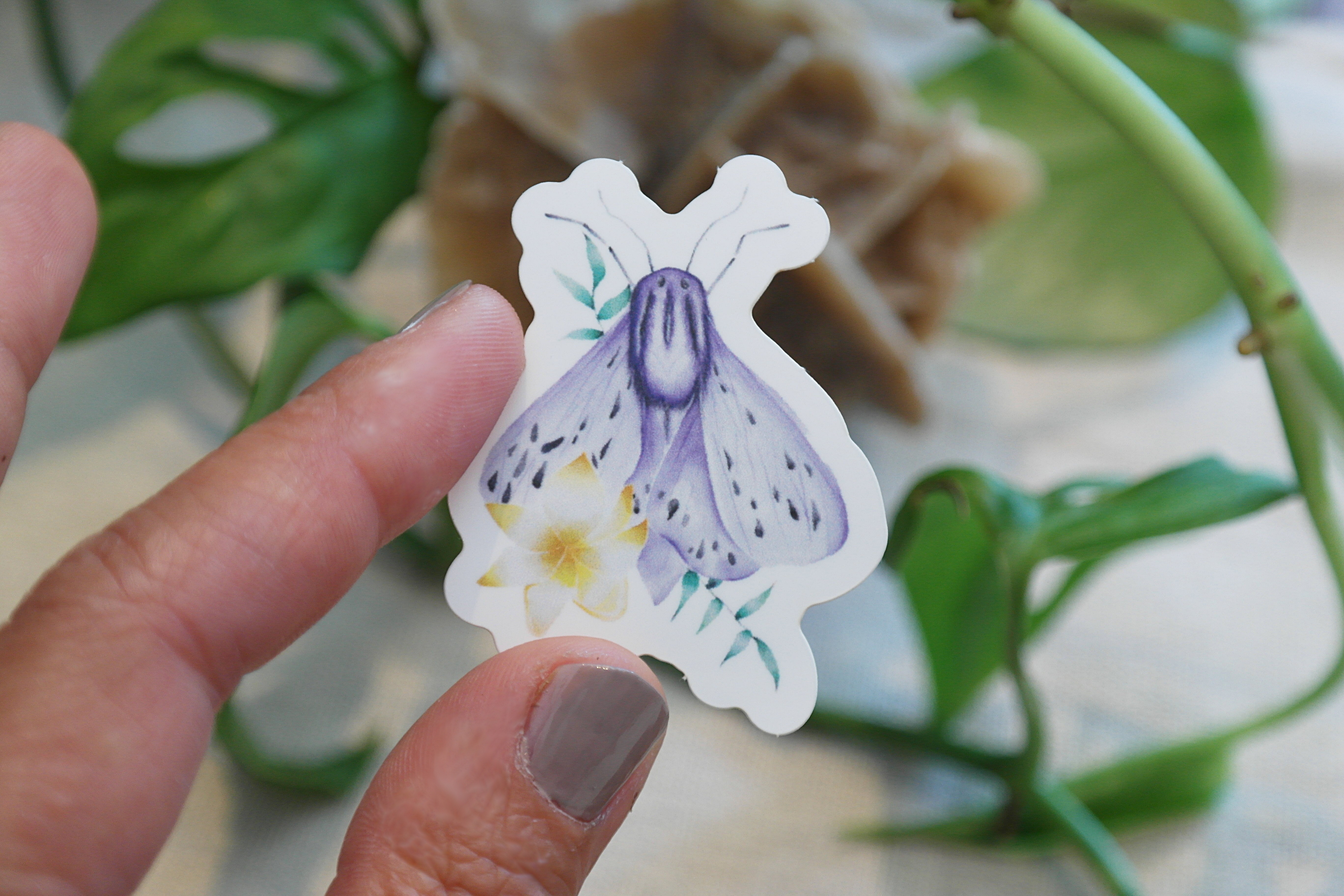 Stickers papillon fleuri
