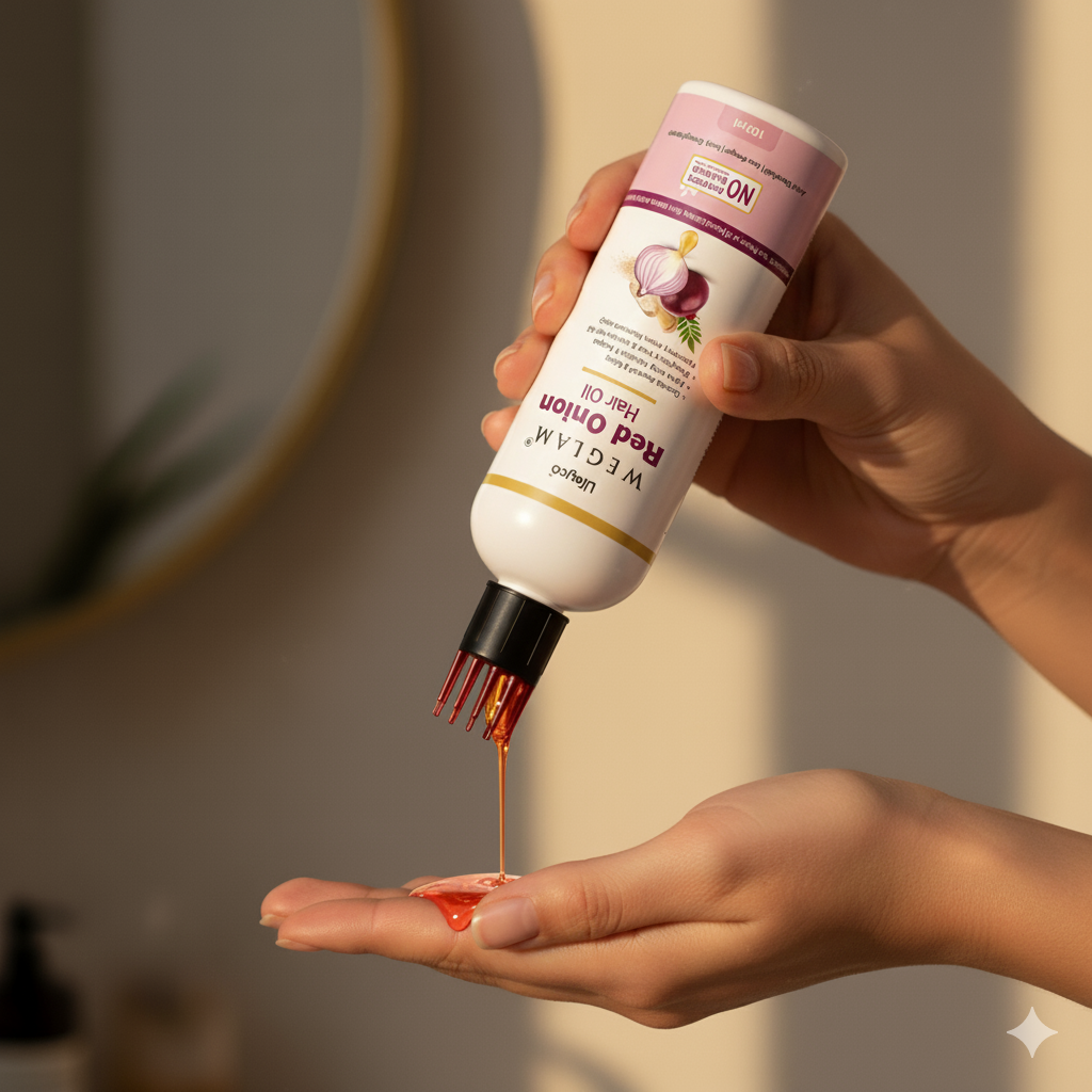 Lifeyco® Red Onion Hair Oil – Clinical Strength Anti-Hairfall Oil | With Red Onion, 21 Ayurvedic Herbs, Almond, Castor & Sesame | For Hair Regrowth, Dandruff Control | Men & Women | 100ml