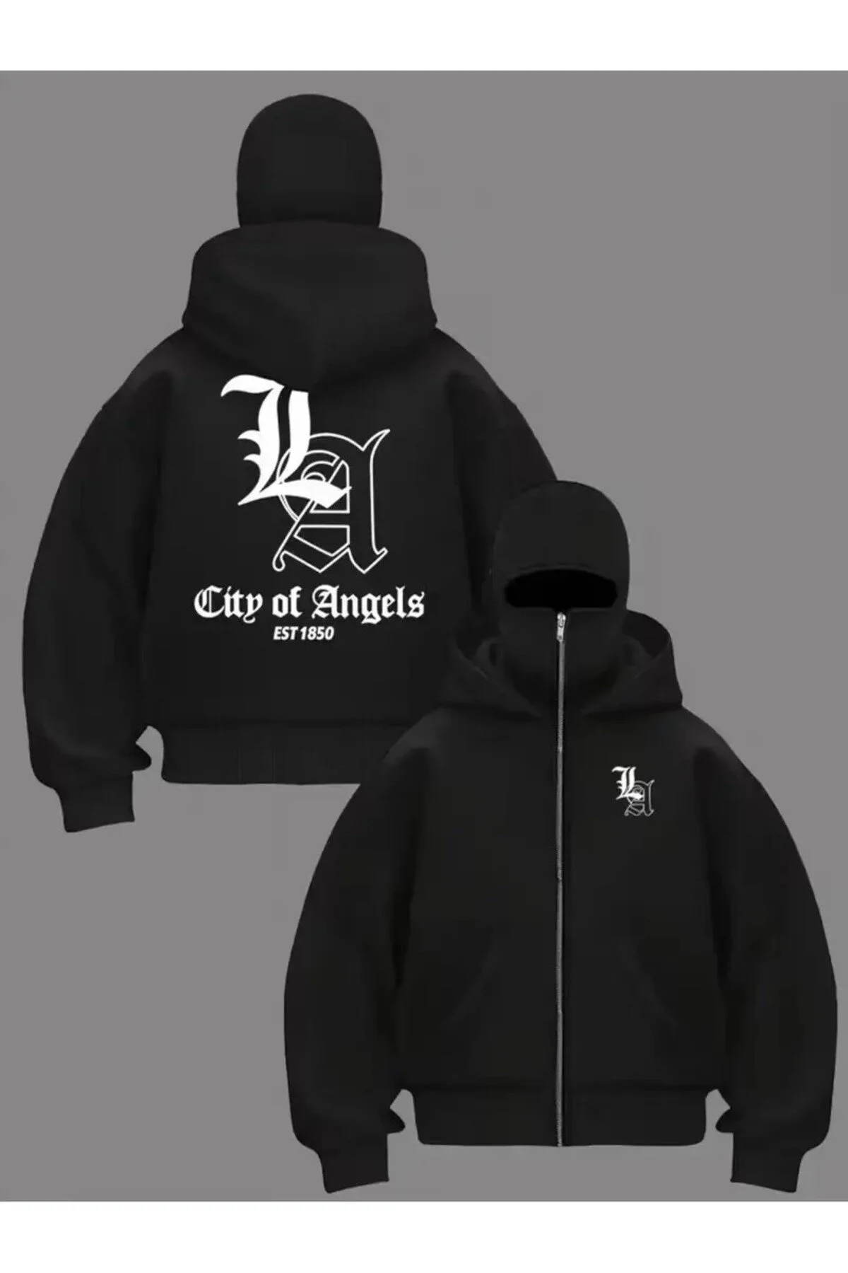 City of Angels Black Zip-Up Hoodie