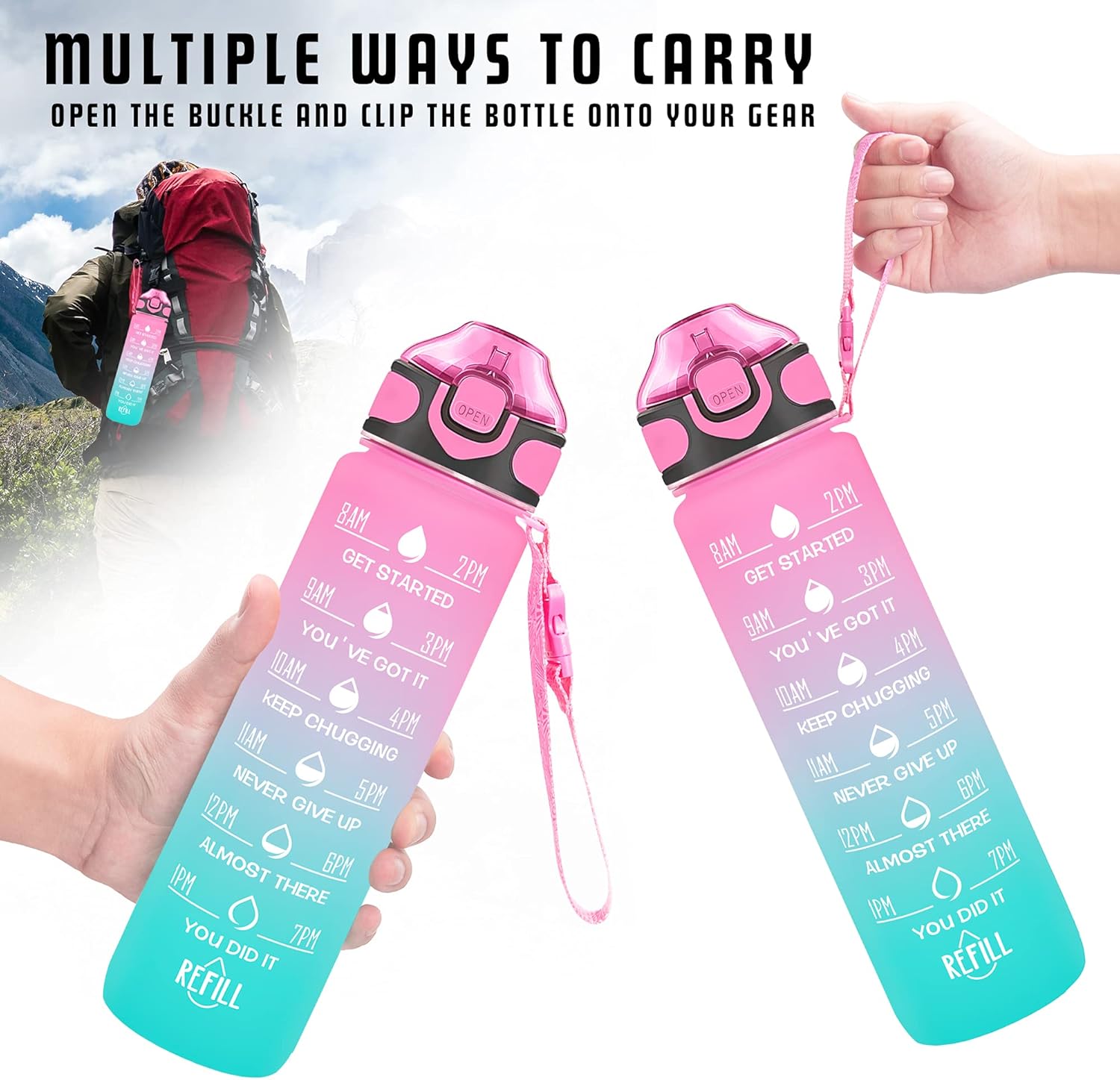 Enerbone 32oz Leakproof Water Bottle with Straw