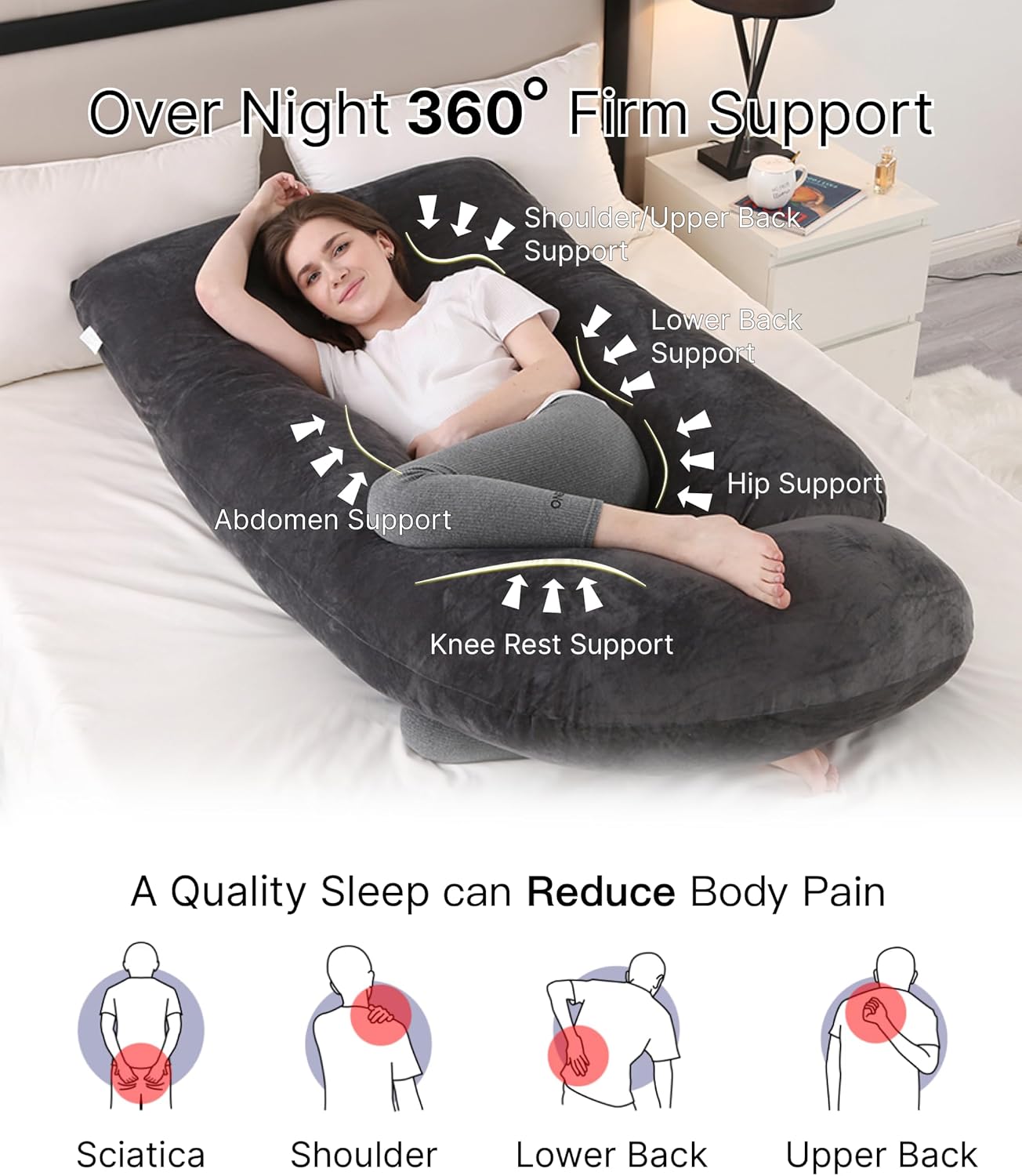Allopera U-Shaped Pregnancy Pillow