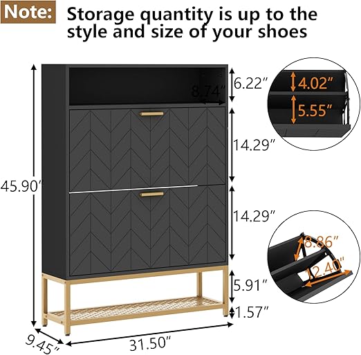 Loomie Free-Standing Tipping Bucket Shoe Rack Organizer