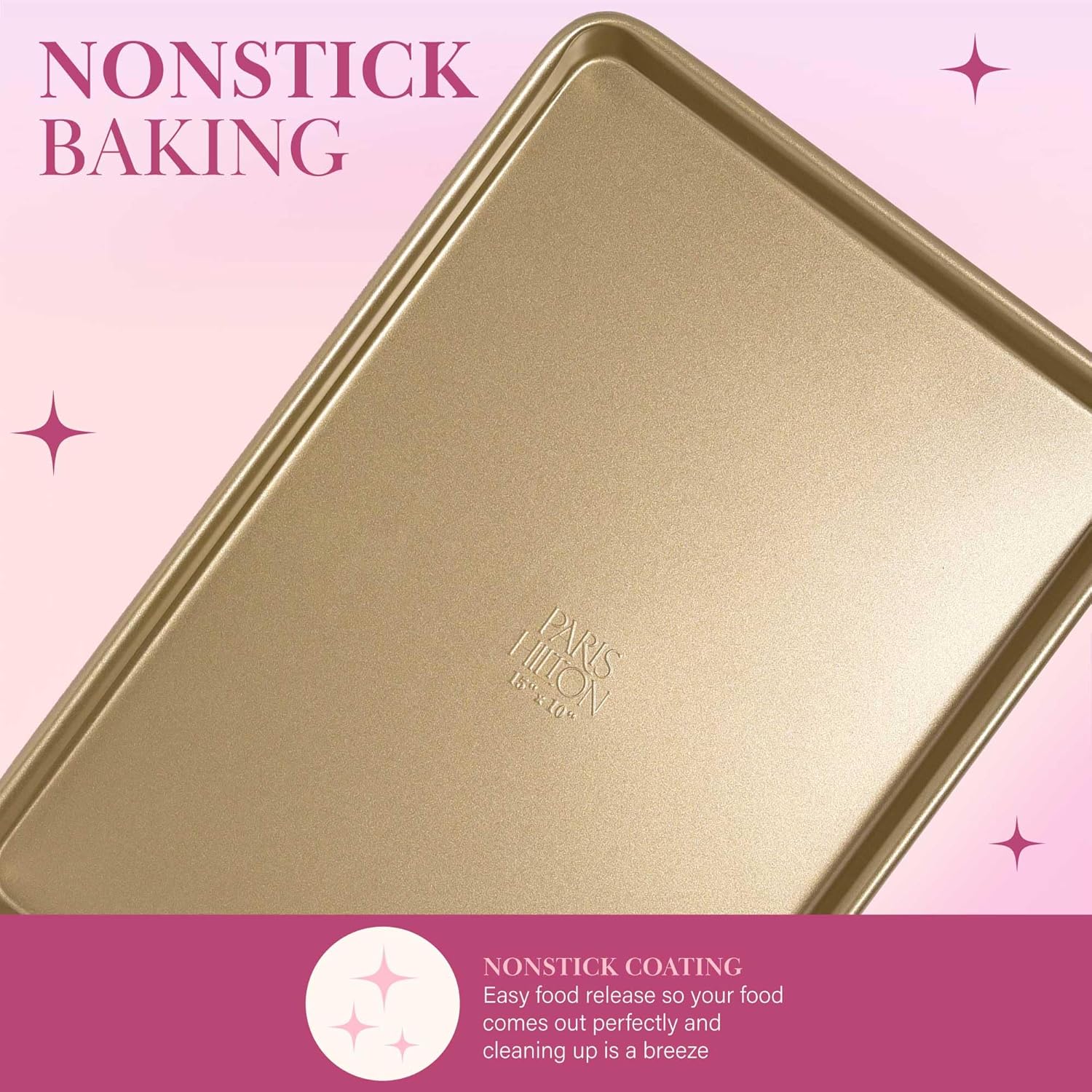 ✨ Paris Hilton 5-Piece Nonstick Bakeware Set (Champagne Gold)