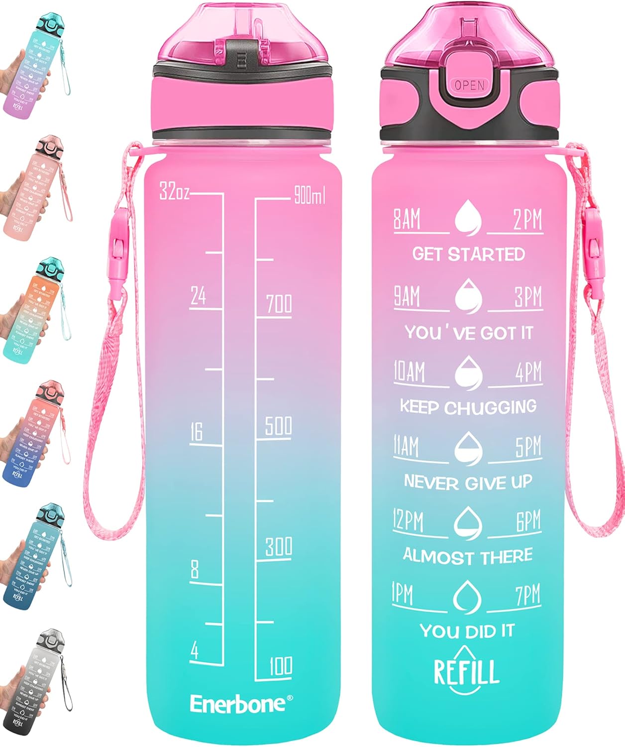 Enerbone 32oz Leakproof Water Bottle with Straw
