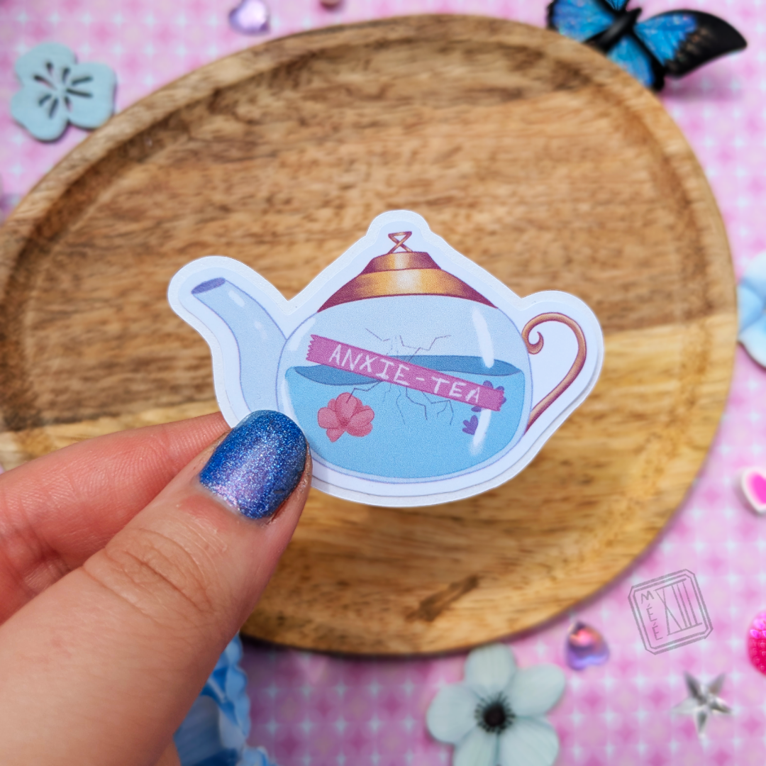 Anxie-tea sticker humoristique théière