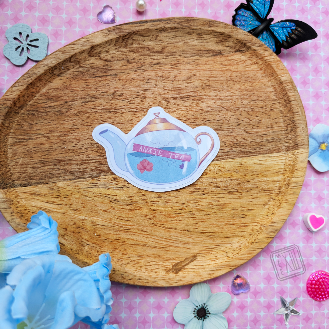 Anxie-tea sticker humoristique théière