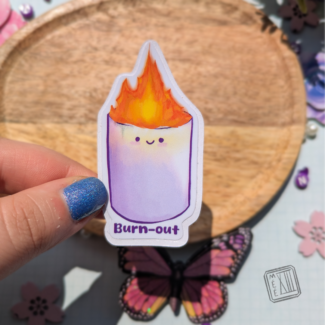 Burn out sticker mignon de chamallow