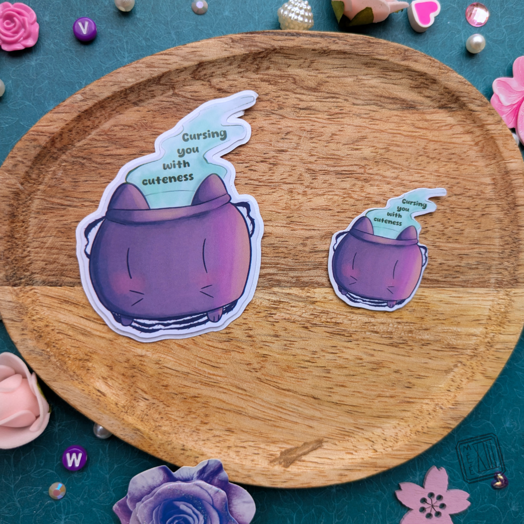 Sticker de chaudron chat mignon