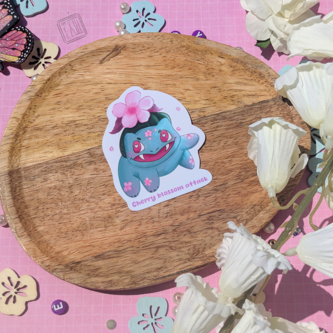 Sticker mignon pocket monster herbivore cherry blossom