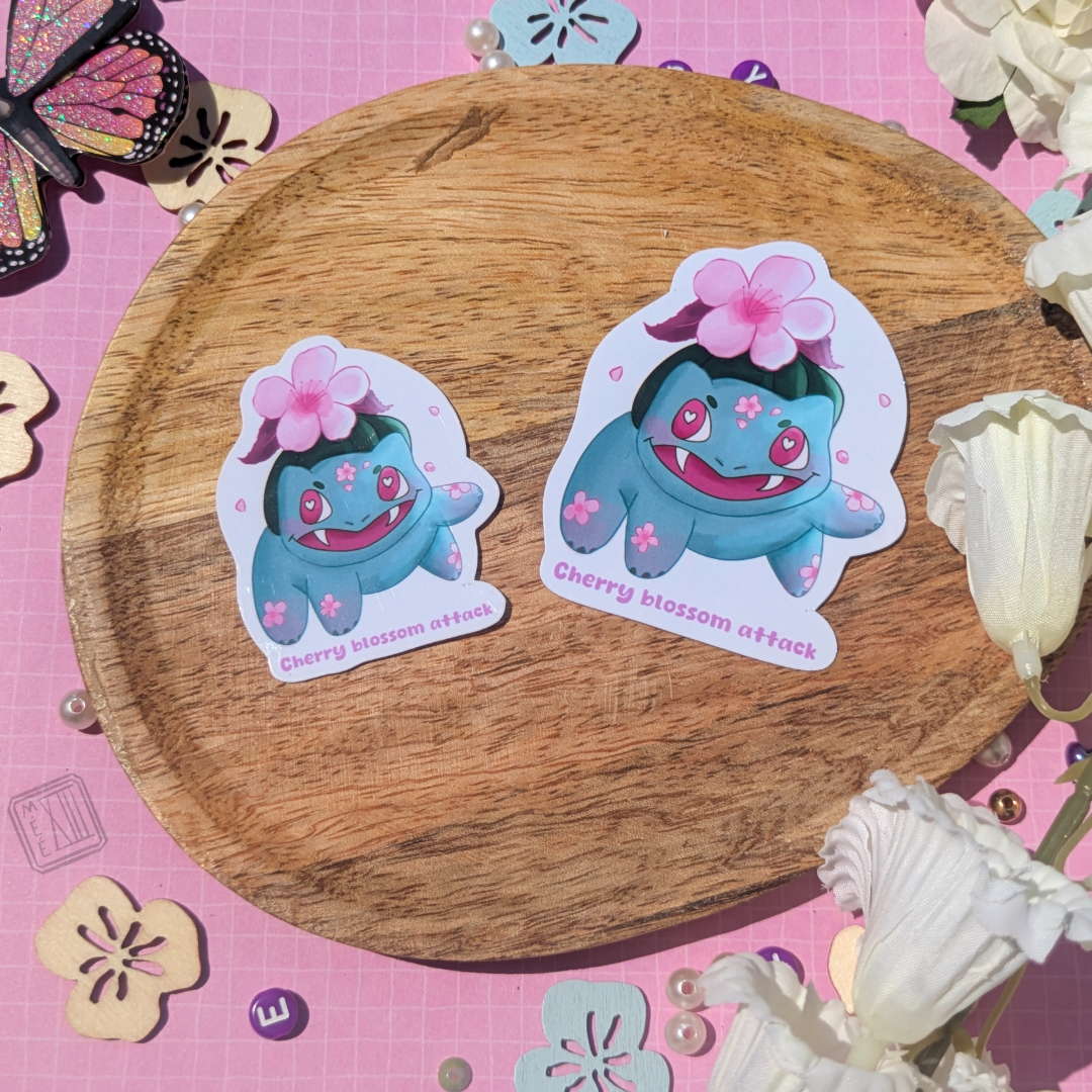 Sticker mignon pocket monster herbivore cherry blossom