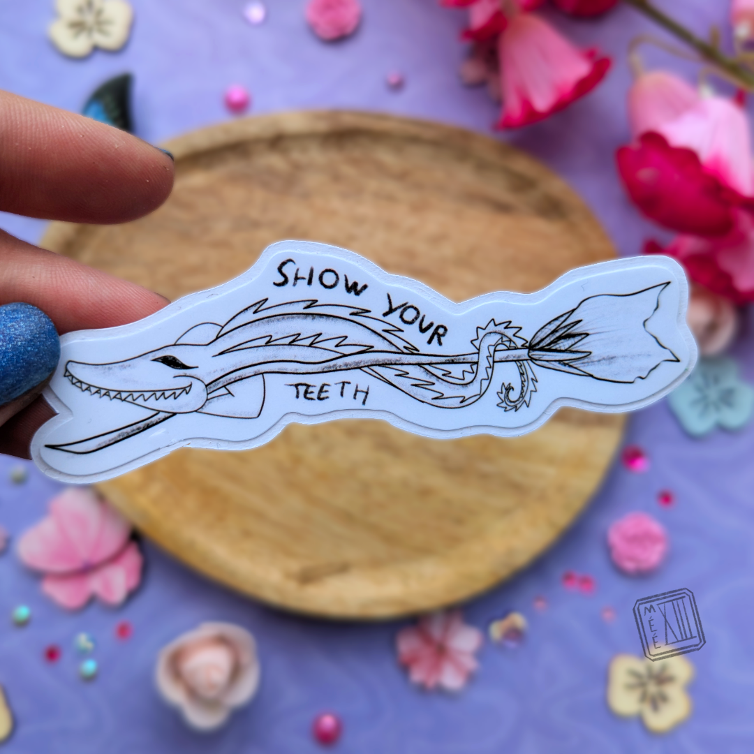 Stickers humoristique de Balais crocodile