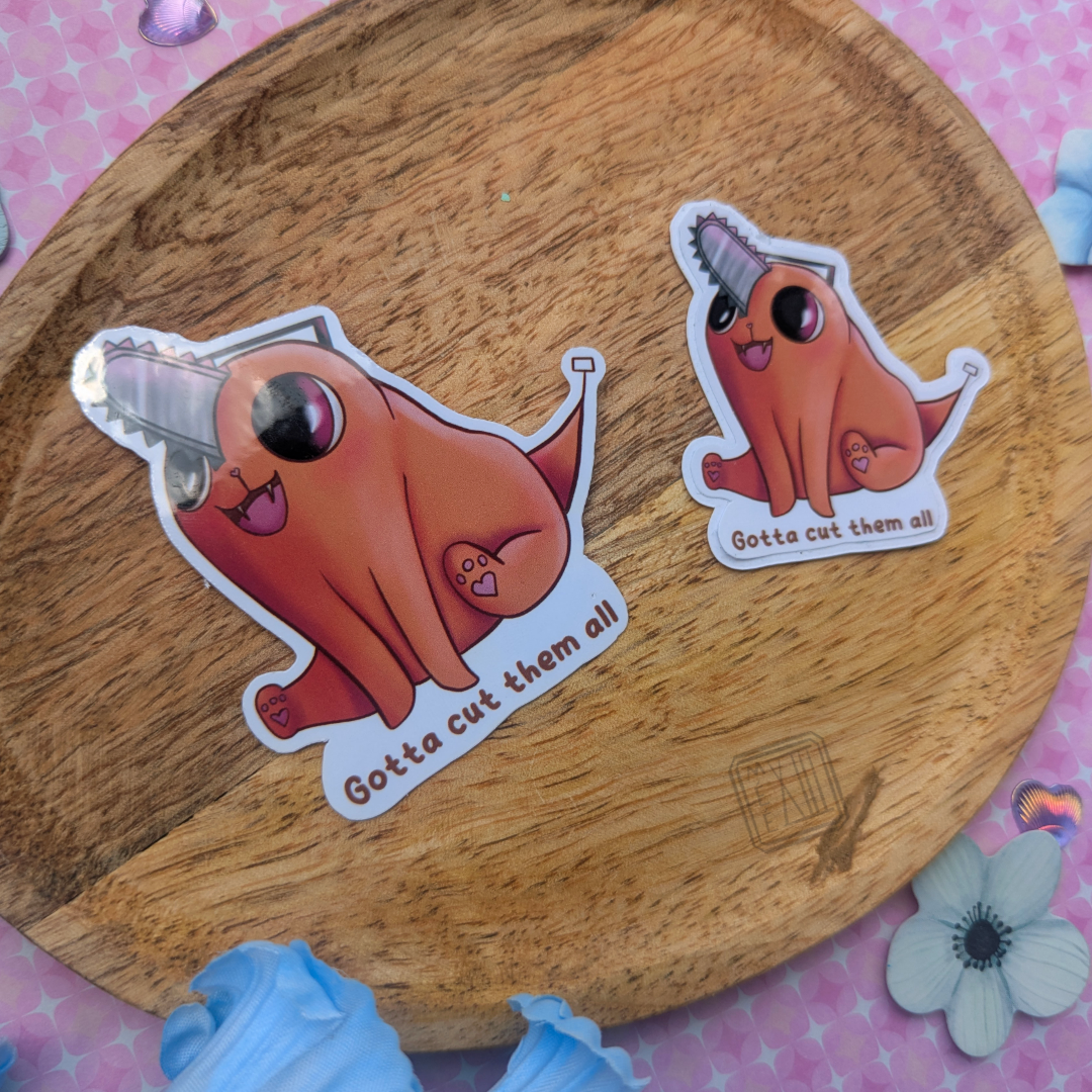 Sticker chainsaw man chien tronçonneuse 