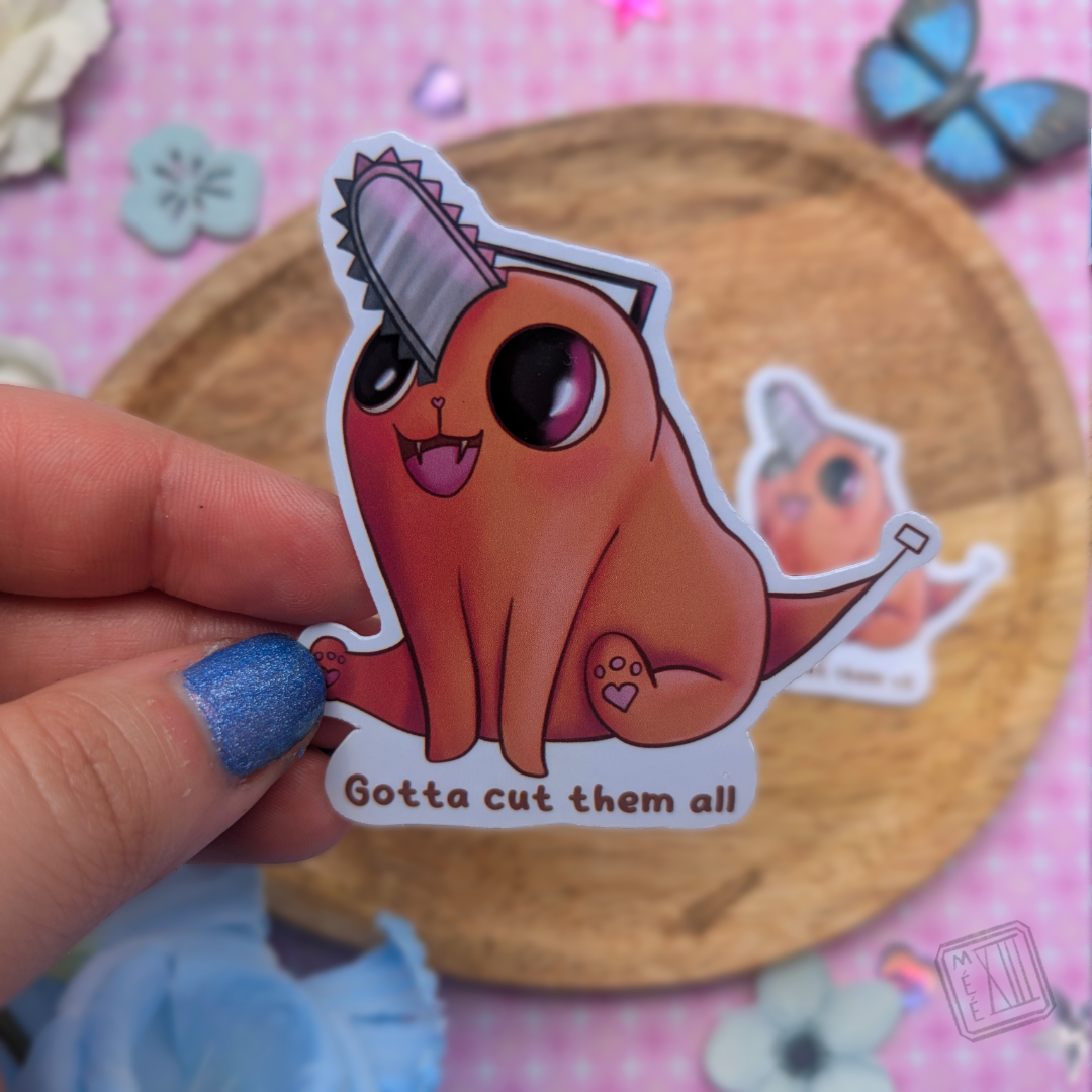 Sticker chainsaw man chien tronçonneuse 