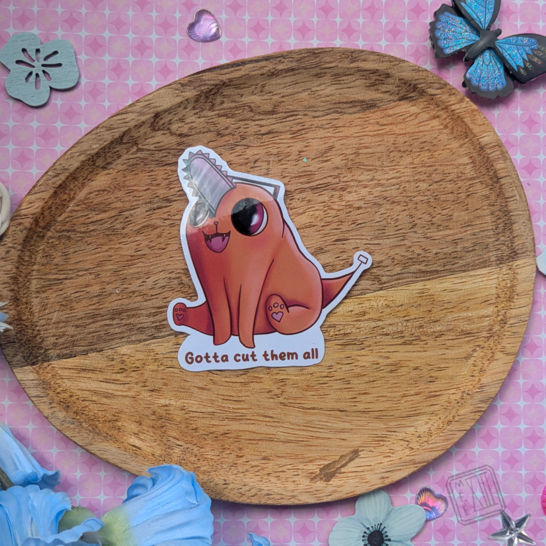 Sticker chainsaw man chien tronçonneuse 