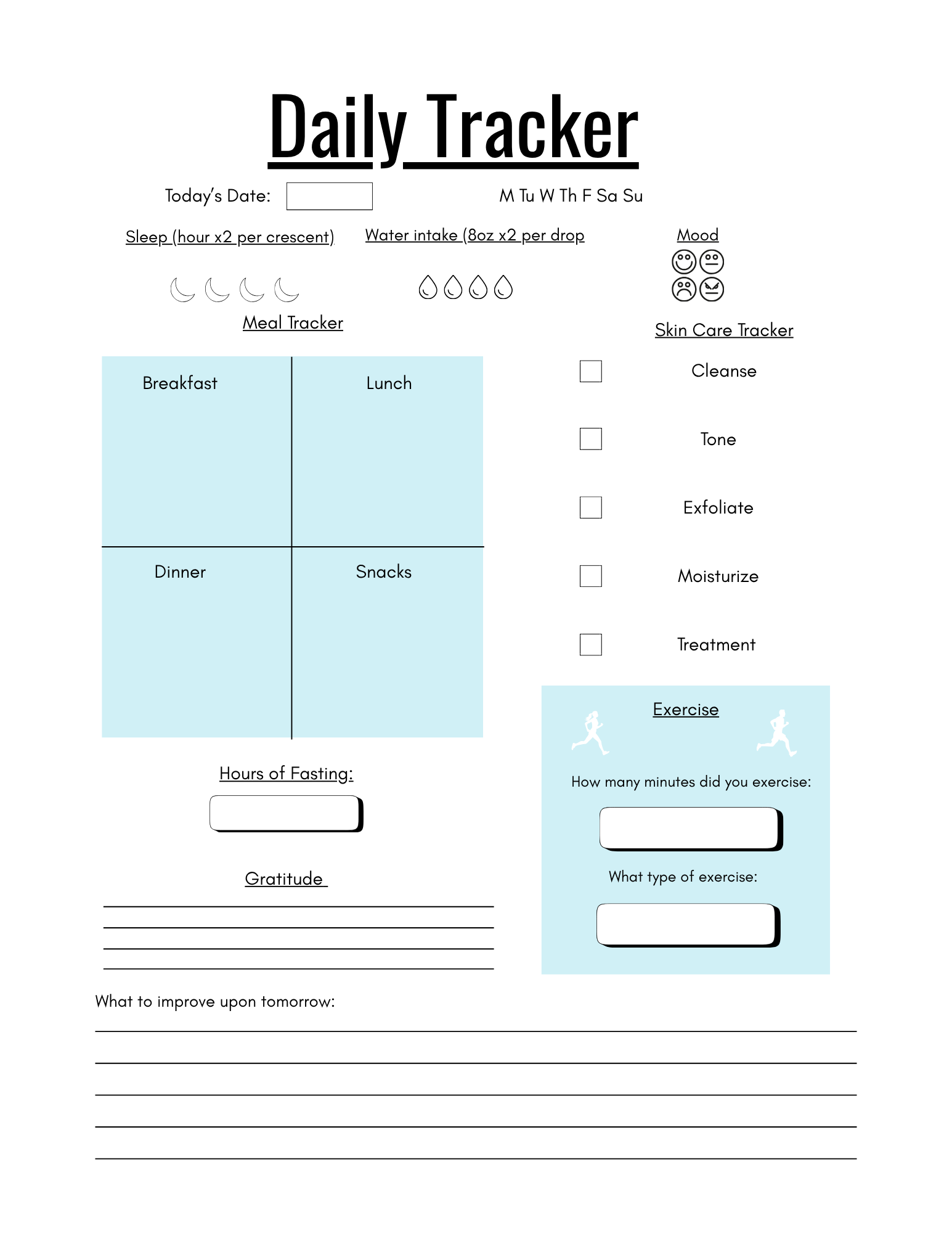 90 Day Self-Care Planner & Daily Tracker 
