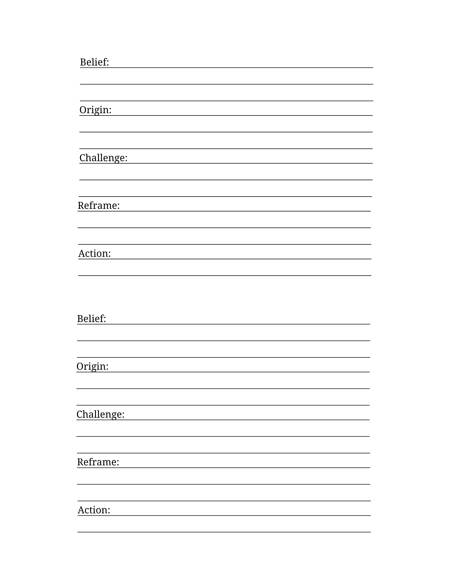 Belief Dump & Affirmations 'I AM' Worksheet
