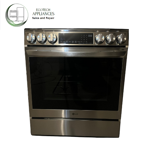 LG InstaView with Air Fry 30-in Glass Top 5 burners 6.3-cu ft Convection Oven Slide-In Electric Range 