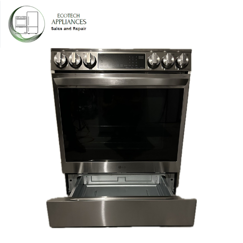 LG InstaView with Air Fry 30-in Glass Top 5 burners 6.3-cu ft Convection Oven Slide-In Electric Range 