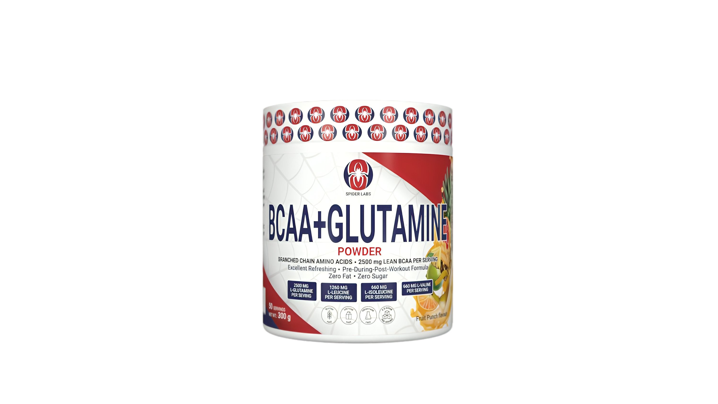 SpiderLabs USA BCAA + Glutamine – Fruit Punch – 300 g