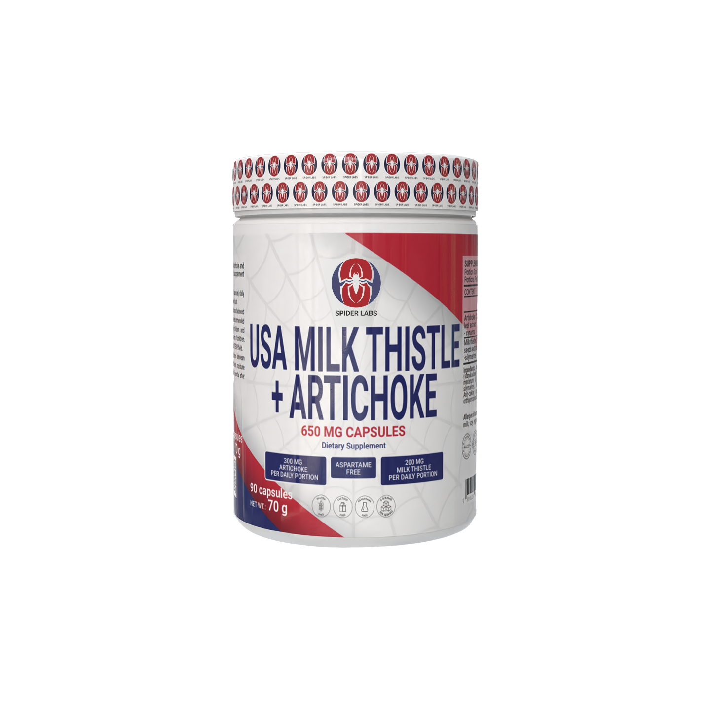 SpiderLabs USA Milk Thistle + Artichoke – 90 Capsules
