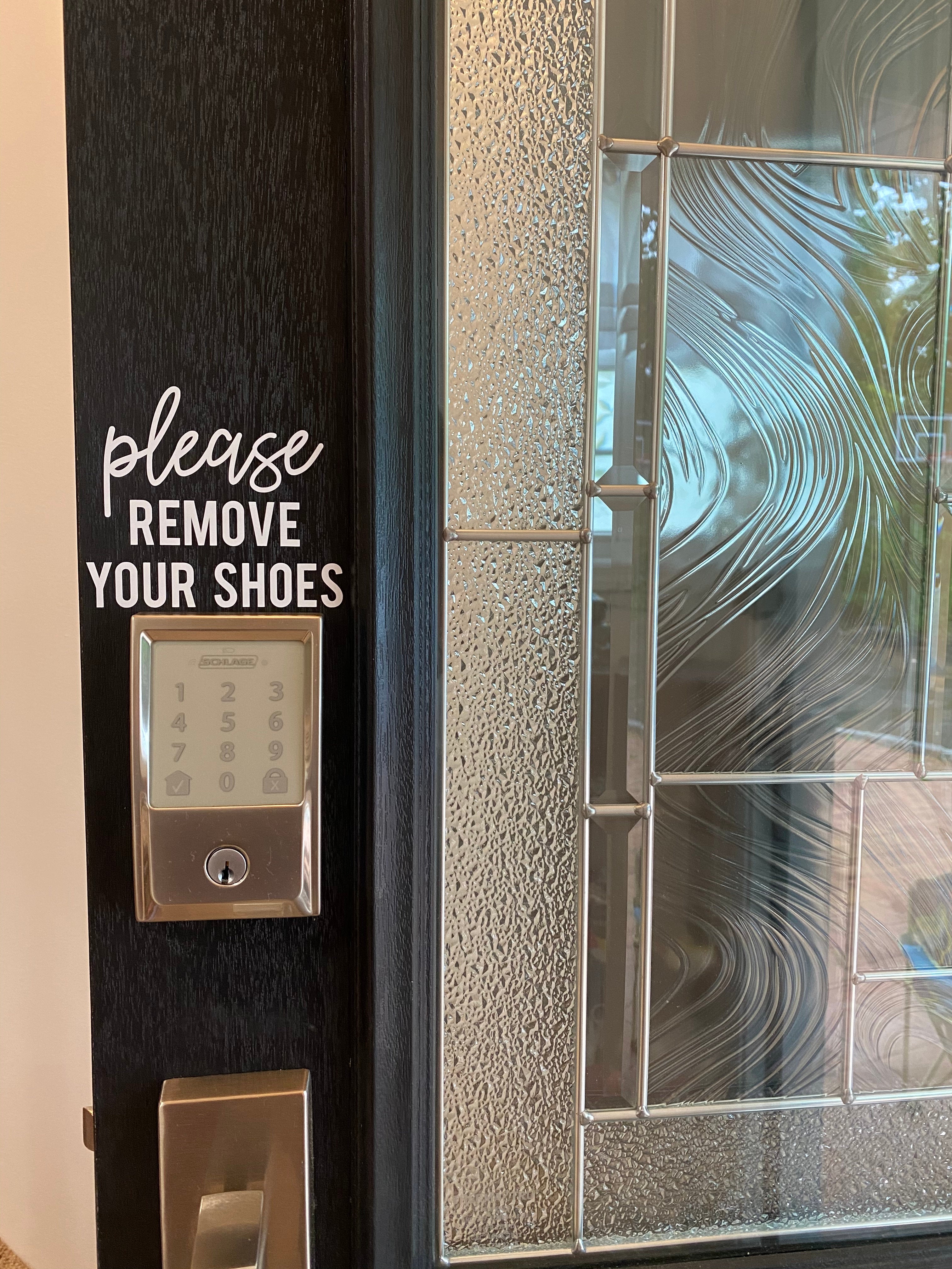 Please Remove Your Shoes Door Decal