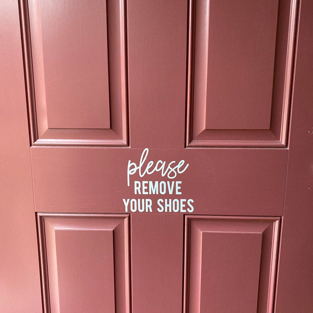 Please Remove Your Shoes Door Decal